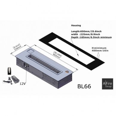 AFIRE BL 66 LARGE automatinis biožidinys degiklis įmontuojamas 2