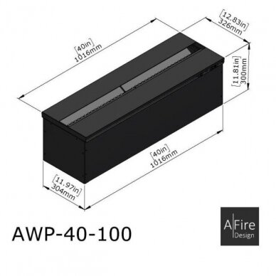 AFIRE PREMIUM AWPR-40-100 įmontuojamas elektrinis vandens garų židinys 11