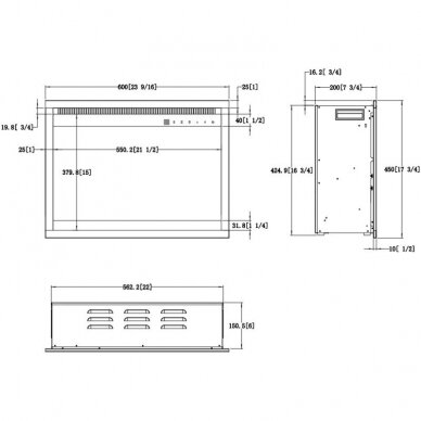 AFLAMO 3D 45x60 sisseehitatav elektrikamin 8