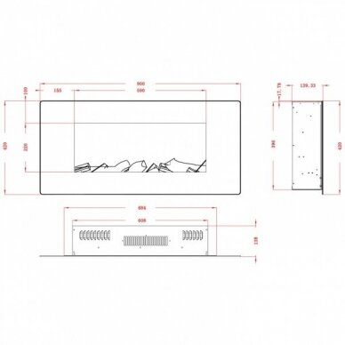 AFLAMO ALBION 36 electric fireplace wall-mounted 4