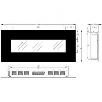 AFLAMO ALBION 50 NH electric fireplace wall-mounted-insert 2