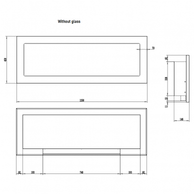 AFLAMO HONOS 1200x400 bioethanol fireplace wall-mounted-insert 4