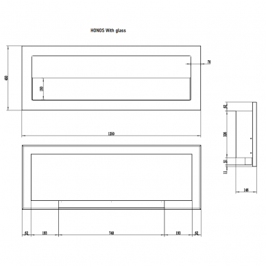 AFLAMO HONOS 1200x400 bioethanol fireplace wall-mounted-insert 5