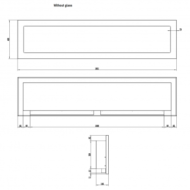 AFLAMO HONOS 1800x400 bioethanol fireplace wall-mounted-insert 1