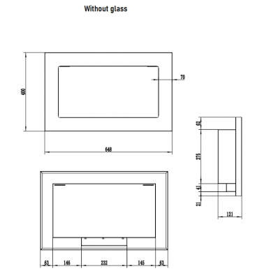 AFLAMO HONOS 650x400 bioethanol fireplace wall-mounted-insert 4