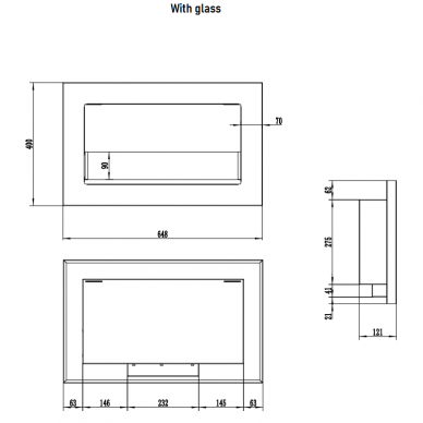 AFLAMO HONOS 650x400 bioethanol fireplace wall-mounted-insert 5