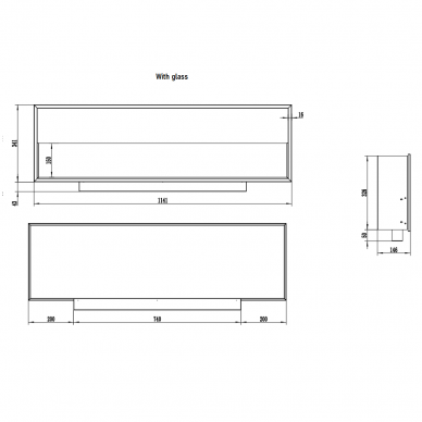 AFLAMO JUNO 1100x300 bioethanol built-in fireplace 6