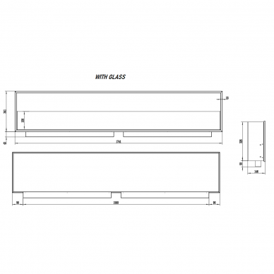 AFLAMO JUNO 1700x300 bioethanol built-in fireplace 5