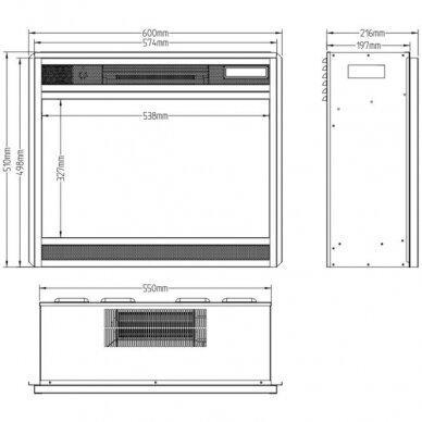 AFLAMO LED 60 3D sisseehitatav elektrikamin 3