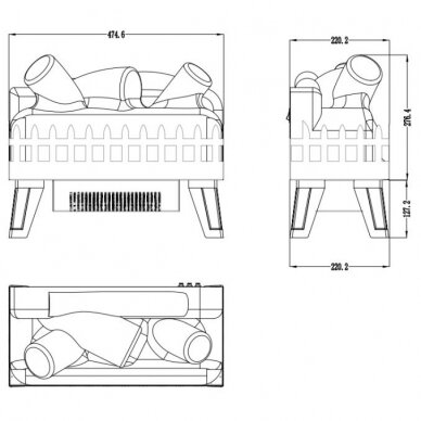 AFLAMO LOG-H electric fireplace insert 2