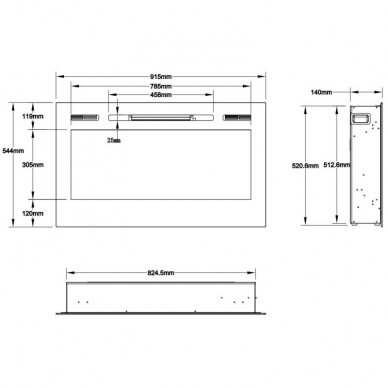 AFLAMO MAJESTIC 36 electric fireplace insert 8