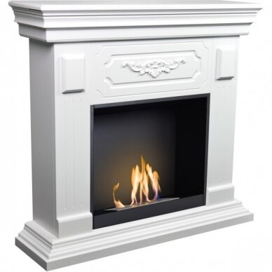 AFLAMO RIVIA WHITE BIO 60 free standing bioethanol fireplace 1