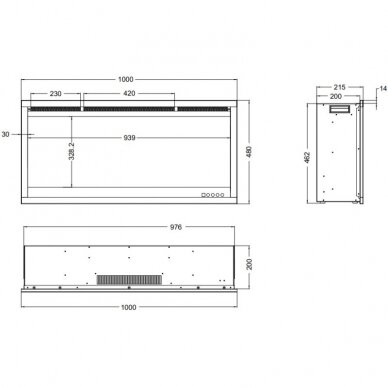 AFLAMO ROYAL 3D 100 elektrikamin seinale-sisseehitatav 21