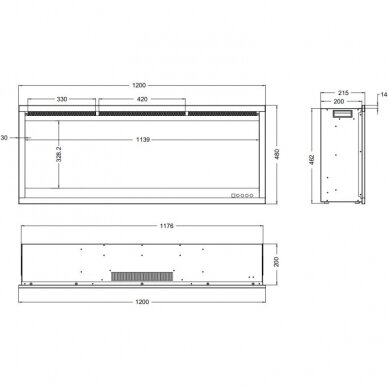 AFLAMO ROYAL 3D 120 electric fireplace wall-mounted-insert 21