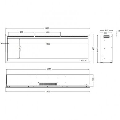 AFLAMO ROYAL 3D 140 electric fireplace wall-mounted-insert 21