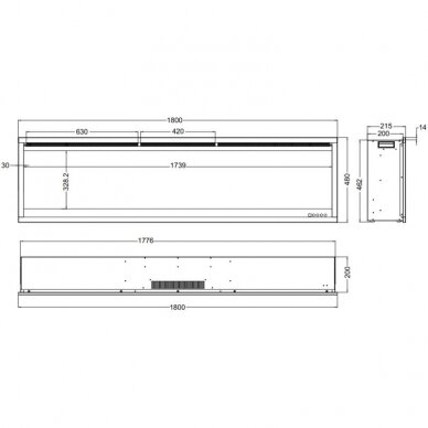 AFLAMO ROYAL 3D 180 elektrikamin seinale-sisseehitatav 21