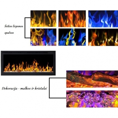 AFLAMO ROYAL 42 pakabinamas-įmontuojamas elektrinis židinys 5