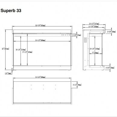 AFLAMO SUPERB 33 электрокамин настенный, подвесной-встраиваемый 8
