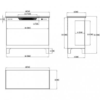 AFLAMO TOWER 71 free standing electric fireplace 8