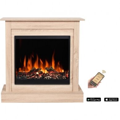 AFLAMO VIGO LIGHT OAK 60 NH free standing electric fireplace