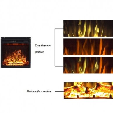 AFLAMO LAGOS WHITE LED pastatomas elektrinis židinys su apdaila 2