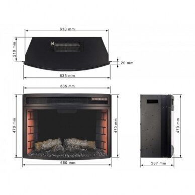 ARFLAME AF25 PANORAMIC electric fireplace insert 3