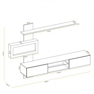 ASM FLAME B OAK chest of drawers with bioethanol fireplace 3