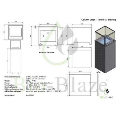 BIO BLAZE COLUMN WHITE free standing biofireplace 2