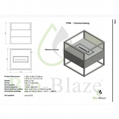 BIO BLAZE FYNN WHITE free standing biofireplace 1