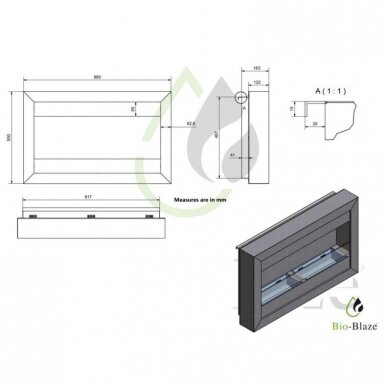 BIO BLAZE SQUARE SMALL INOX biožidinys pakabinamas 2