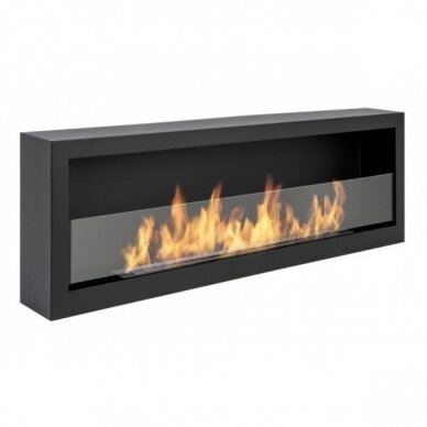 BIOHEAT 1200x400 BOX GLASS BLACK биокамин настенный, подвесной