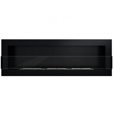 BIOHEAT 1200x400 GLASS TUV BLACK LESS biožidinys įmontuojamas - pakabinamas juodas