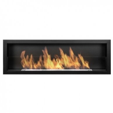 BIOHEAT 1200x400 LINE GLASS TUV BLACK biokamin seinale-sisseehitatav