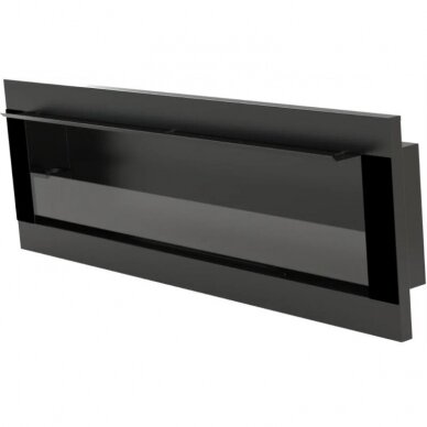 BIOHEAT 1200x400x125 GLASS TUV BLACK biožidinys įmontuojamas - pakabinamas juodas