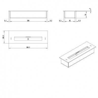 BIOHEAT 308x100 bioethanol fireplace insert 3