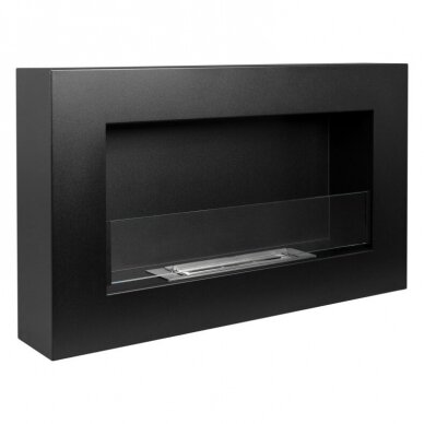 BIOHEAT 650x400 BOX GLASS BLACK biožidinys pakabinamas juodas