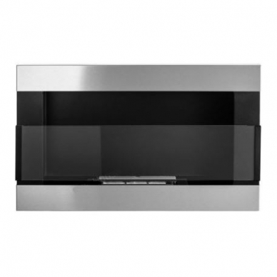 BIOHEAT 650x400 INOX H-LINE GLASS biokamin seinale-sisseehitatav