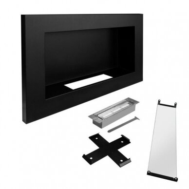 BIOHEAT 650x400 SLIM TUV BLACK GLASS bioethanol fireplace wall-mounted-insert 3