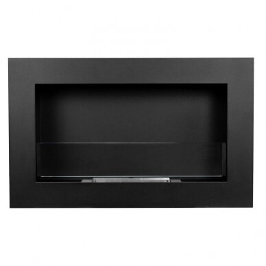 BIOHEAT 650x400 SLIM TUV BLACK GLASS biožidinys įmontuojamas - pakabinamas su stiklu 2