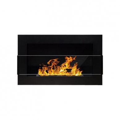 BIOHEAT 650x400 TUV BLACK GLASS bioethanol fireplace wall-mounted-insert