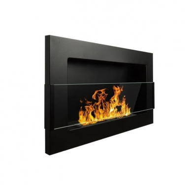 BIOHEAT 650x400 TUV BLACK GLASS biožidinys įmontuojamas - pakabinamas su stiklu 1