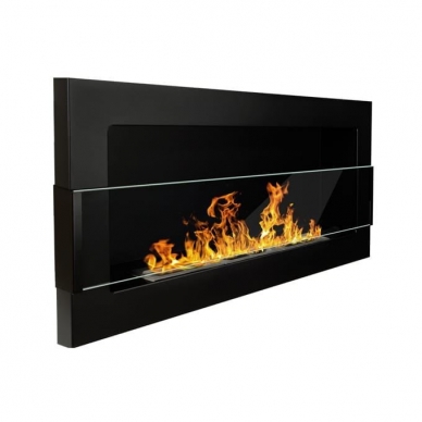 BIOHEAT 900x400 TUV BLACK GLASS bioethanol fireplace wall-mounted-insert 1