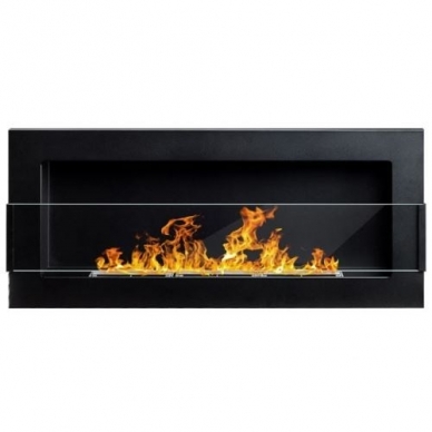 BIOHEAT 900x400 TUV BLACK GLASS bioethanol fireplace wall-mounted-insert