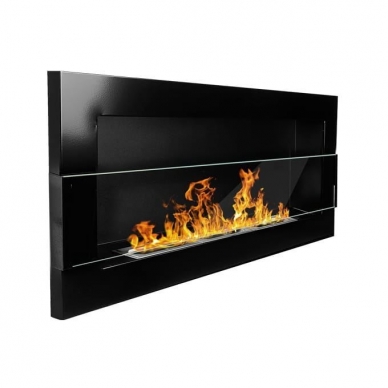 BIOHEAT 900x400 TUV BLACK LESS GLASS биокамин настенный, подвесной-встраиваемый 1