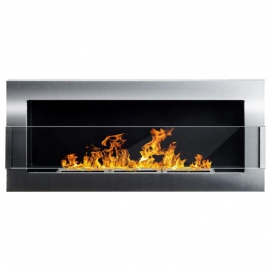 BIOHEAT 900x400 TUV INOX GLASS bioethanol fireplace wall-mounted-insert