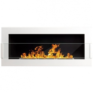 BIOHEAT 900x400 TUV WHITE LESS GLASS bioethanol fireplace wall-mounted-insert