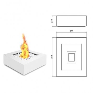 BIOHEAT ARVID WHITE переносной биокамин 3