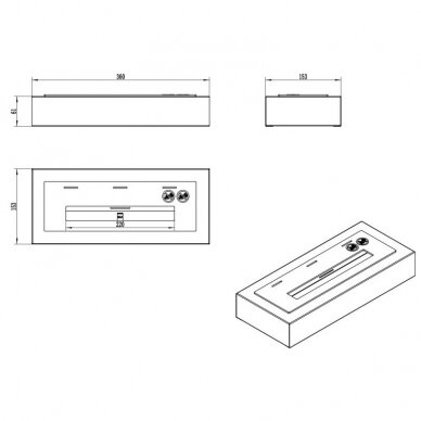 BIOHEAT INSERT 36 BLACK переносной биокамин 3