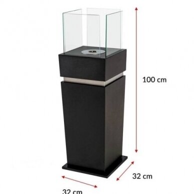 BIOHEAT TULI BLACK free standing biofireplace 4