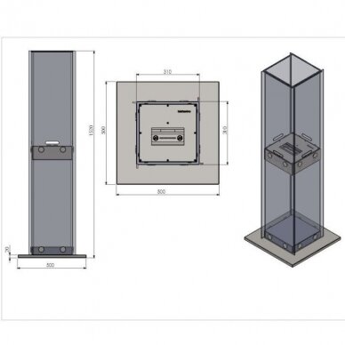 bioKamino MANHATTAN BLACK free standing biofireplace 3